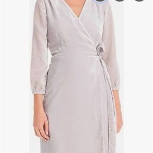 J Crew NWT Velvet Gray Wrap Dress